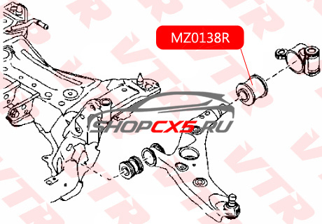 Сайлентблок переднего рычага задний Mazda CX-5 (2011-2017) VTR Mazda CX-5 Shop - авто запчасти, расходные материалы и аксессуары для Mazda CX-5 | shopcx5.ru