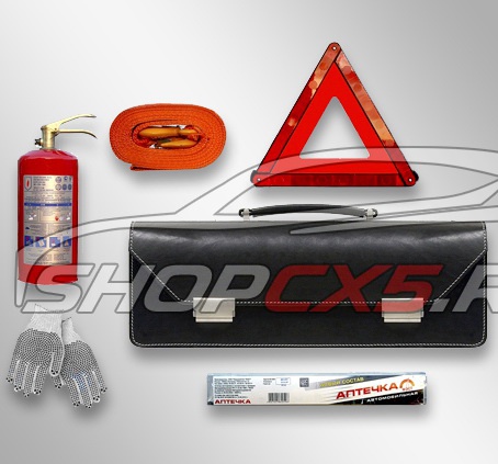 Аварийный комплект "02ВИП"  (Саквояж из натуральной кожи, огнетушитель ОП-2(з), аварийный знак (ЕВРОСТАНДАРТ), аптечка, трос проф. 5т, перчатки х/б) Mazda CX-5 Shop - авто запчасти, расходные материалы и аксессуары для Mazda CX-5 | shopcx5.ru