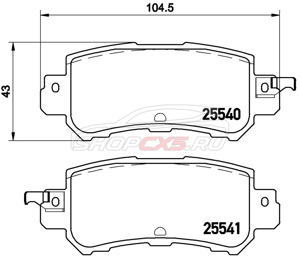 Колодки тормозные задние Mazda CX-5 Brembo (2011-2015) Mazda CX-5 Shop - авто запчасти, расходные материалы и аксессуары для Mazda CX-5 | shopcx5.ru